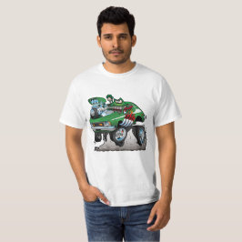Sieben grünes Frisierte Auto Cartoon T-Shirt