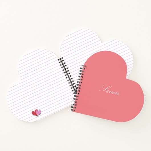 "Sieben" Heart Shaped Notebook Notizblock (Innenseite)