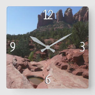 Sieben heilige Pools in Sedona Arizona Quadratische Wanduhr