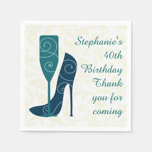 Sieben in Style Wein Champagner Papier Napkins Serviette (Vorderseite)