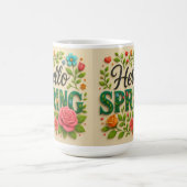 Sieben ins Frühjahr - "Hallo Frühling" Kaffeetasse (Mittel)