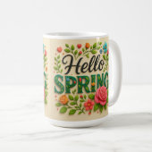 Sieben ins Frühjahr - "Hallo Frühling" Kaffeetasse (VorderseiteRechts)