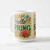 Sieben ins Frühjahr - "Hallo Frühling" Kaffeetasse (Vorderseite Links)