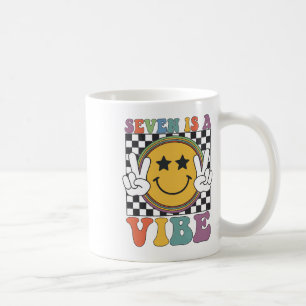Sieben ist ein 7. Geburtstag Groovy Happy 7 Jahre  Kaffeetasse