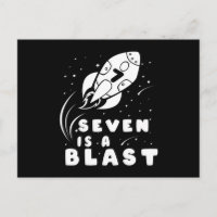 SIEBEN IST EIN BLAST 7. Geburtstag Junge Weltraum 