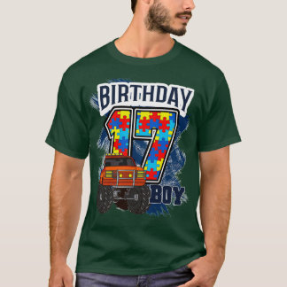Sieben Jahre alt Geburtstag Autismus Liebe Monster T-Shirt