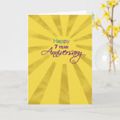 Sieben Jahre Mitarbeiter Business Jubiläum Sun Karte (Gelbe Blume)