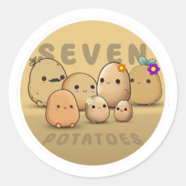 Sieben Kartoffeln Runder Aufkleber