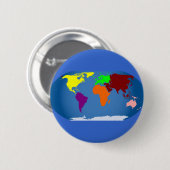 Sieben Kontinente gefärbt Button (Vorne & Hinten)