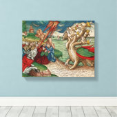 Sieben-köpfige Schlange aus dem Buch der Leinwanddruck (Insitu (Holzboden))