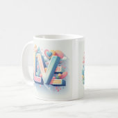Sieben/Lächeln/Liebe Kaffee Tasse (Vorderseite Links)