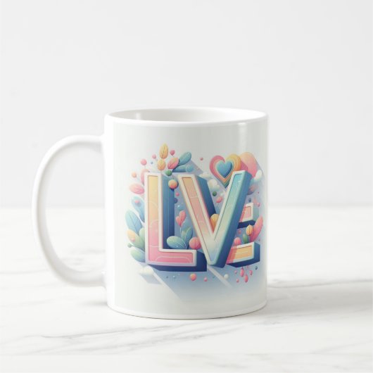 Sieben/Lächeln/Liebe Kaffee Tasse (Links)