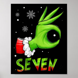 Sieben lustige 6 7 Meme Santa Weihnachten Xmas Leh Poster