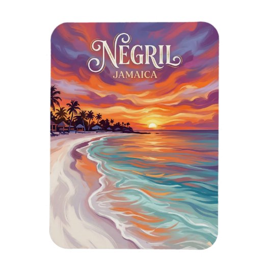 Sieben-Meilen-Strand Jamaika Magnet (Vertikal)