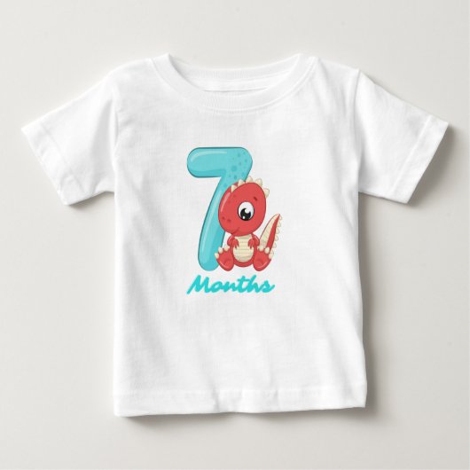 Sieben Monate niedlicher Dinosaurier Baby T - Shir Baby T-shirt (Vorderseite)