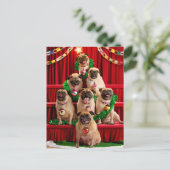 Sieben Mops Einladungspostkarte (Stehend Vorderseite)