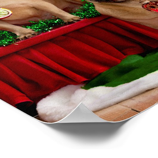 Sieben Mops Poster (Ecke)