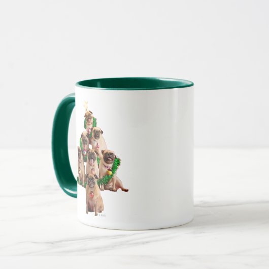 Sieben Möpsen-a-Posing Tasse (Vorderseite Links)