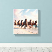 sieben Pferd Leinwanddruck (Insitu (Holzboden))