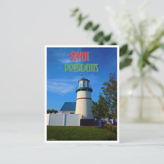 Sieben Präsidenten Leuchtturm Postkarte (Stehend Vorderseite)