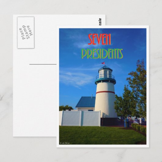 Sieben Präsidenten Leuchtturm Postkarte (Vorne/Hinten)