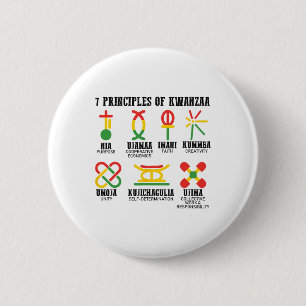 Sieben Prinzipien von Kwanzaa, einem stolzen Afroa Button