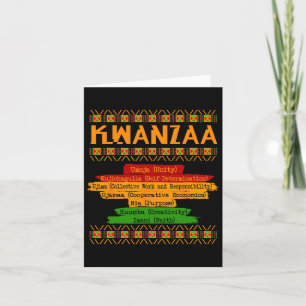 Sieben Prinzipien von Kwanzaa, einem stolzen Afroa Karte