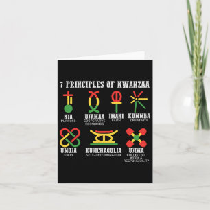 Sieben Prinzipien von Kwanzaa, einem stolzen Afroa Karte