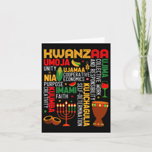 Sieben Prinzipien von Kwanzaa, einem stolzen Afroa Karte