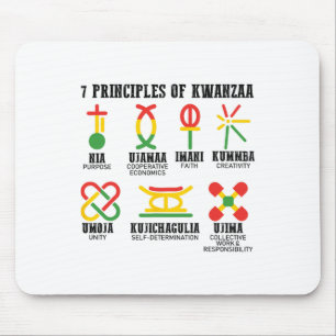 Sieben Prinzipien von Kwanzaa, einem stolzen Afroa Mousepad