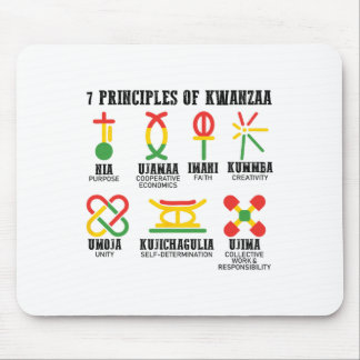 Sieben Prinzipien von Kwanzaa, einem stolzen Afroa Mousepad