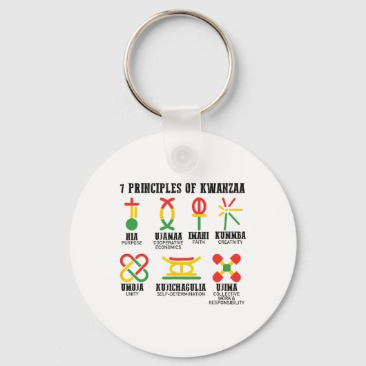 Sieben Prinzipien von Kwanzaa, einem stolzen Afroa Schlüsselanhänger (Vorderseite)