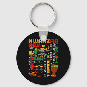 Sieben Prinzipien von Kwanzaa, einem stolzen Afroa Schlüsselanhänger