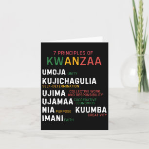 Sieben Prinzipien von Kwanzaa Frohes Kwanzaa  Karte