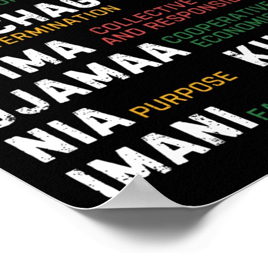 Sieben Prinzipien von Kwanzaa Happy Kwanzaa Poster (Ecke)