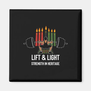 Sieben Prinzipien von Kwanzaa Kinara Candles Deadl Magnet