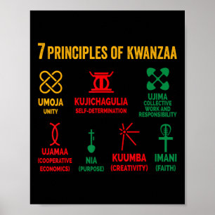 Sieben Prinzipien von Kwanzaa Männer Frauen Kinder Poster