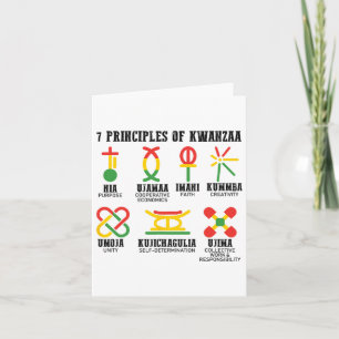 Sieben Prinzipien von Kwanzaa Stolz Afroamerikaner Karte