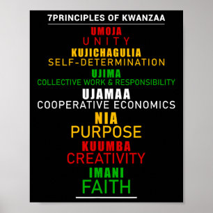 Sieben Prinzipien von Kwanzaa Weihnachten nach Ame Poster
