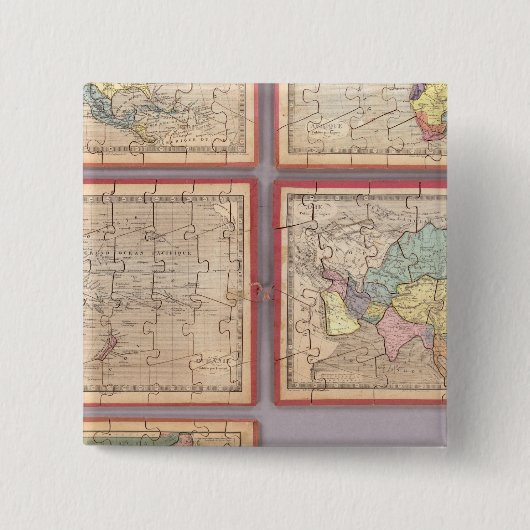 Sieben Puzzle-Karten der Welt Button (Vorderseite)