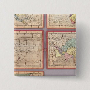 Sieben Puzzle-Karten der Welt Button