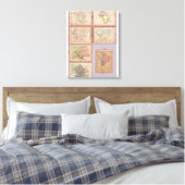 Sieben Puzzle-Karten der Welt Leinwanddruck (Insitu (Schlafzimmer))