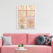 Sieben Puzzle-Karten der Welt Leinwanddruck (Insitu (Wohnzimmer))