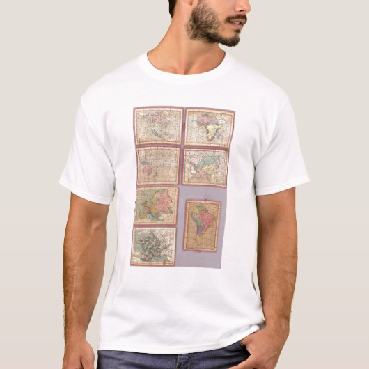 Sieben Puzzlespiel-Karten der Welt T-Shirt (Vorderseite)