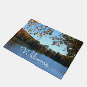 Sieben Quellen fallen Bäume und Teich Fußmatte (Schrägansicht)