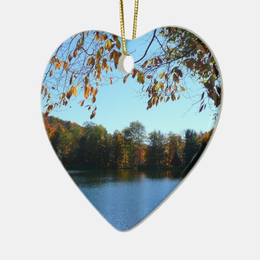 Sieben Quellen fallen Bäume und Teich Keramikornament (Links)