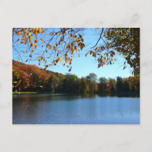 Sieben Quellen fallen Bäume und Teich Postkarte