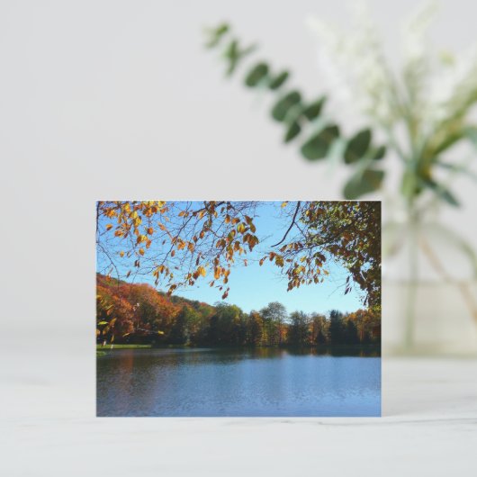 Sieben Quellen fallen Bäume und Teich Postkarte (Stehend Vorderseite)