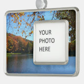 Sieben Quellen fallen Bäume und Teich Rahmen-Ornament Silber (Links)