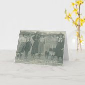 Sieben Rodeo-Cowgirls, die für eine Fotografie Karte (Gelbe Blume)